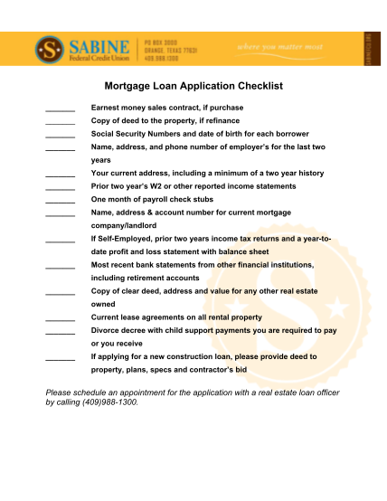 386885951-mortgage-loan-application-checklist-sabinefcuorg