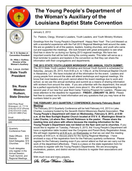387332135-february-2013-conference-letter-louisiana-baptist-state-convention