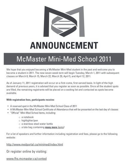 38738597-fillable-announcement-mcmaster-mini-med-school-form-fhs-mcmaster