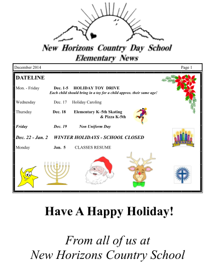 388120996-new-horizons-country-day-school-elementary-school-calendar-december-2014-new-horizons-country-day-school-elementary-school-calendar-december-2014