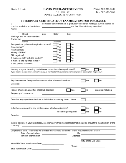 Veterinary Exam Check In Sheets Printable 3642