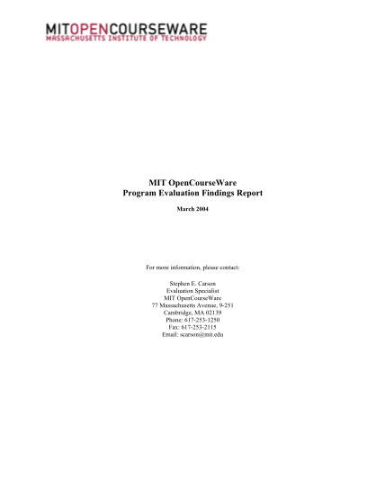 392305337-mit-opencourseware-program-evaluation-findings-report