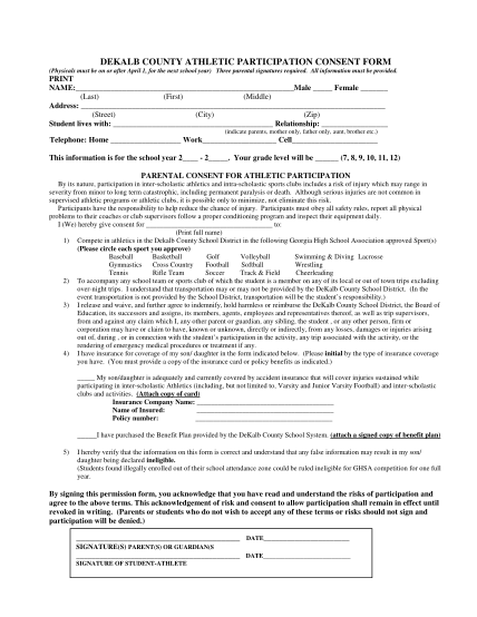 392699078-dekalb-county-athletic-participation-consent-form