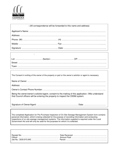 39311391-septic-pre-purchase-application-form-cessnock-city-council-cessnock-nsw-gov