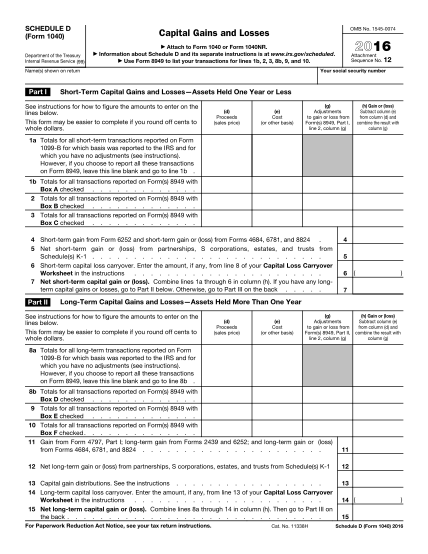 Irs 1040 Schedule D 2022 5 Schedule D (1040 Form) - Free To Edit, Download & Print | Cocodoc