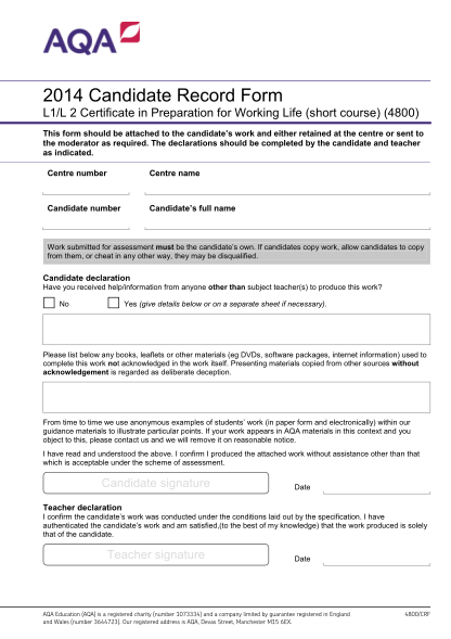 39365561-fillable-aqa-preparation-for-working-life-4800-candidate-record-sheet-form-store-aqa-org