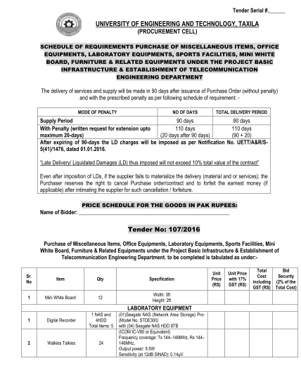 393900124-schedule-of-requirements-purchase-of-miscellaneous-items-office-web-uettaxila-edu