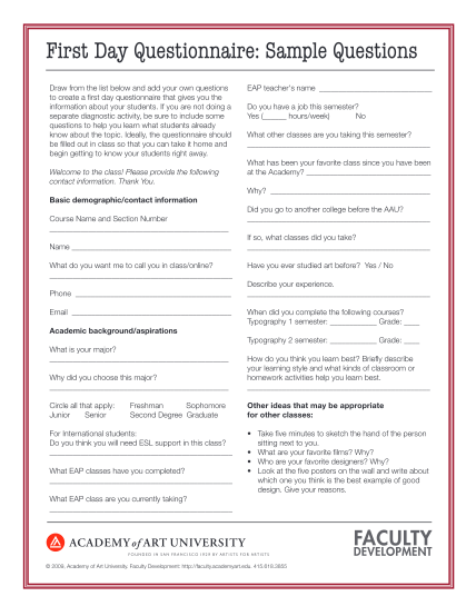 395660179-first-day-questionnaire-sample-questions-academy-of-art-faculty-academyart