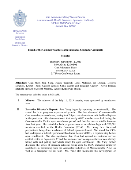 39597029-minutes-from-september-board-meeting-health-connector-archives-lib-state-ma