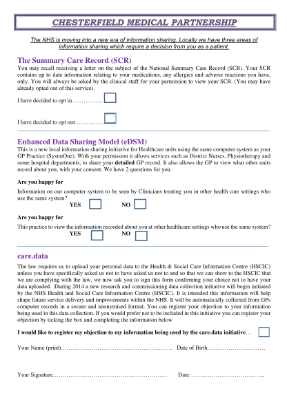 396124847-sharing-opt-out-form-2014-chesterfield-medical-partnership-care-data-opt-out-form-chesterfieldmedicalpartnership-co
