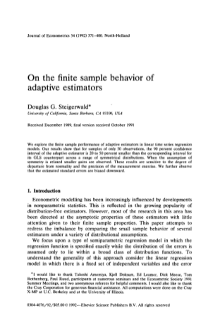 39631017-on-the-finite-sample-behavior-of-adaptive-bb-ucsb-economics-econ-ucsb