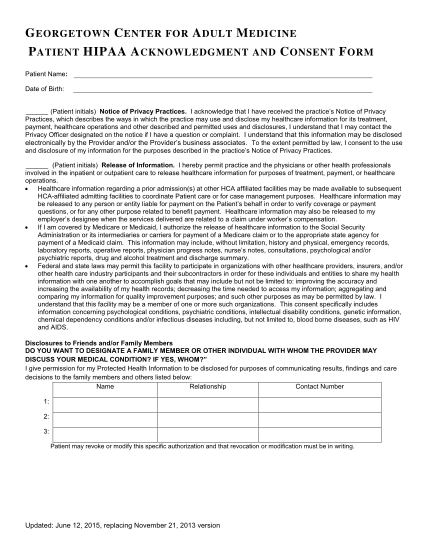 397386776-georgetown-center-for-adult-medicine-hipaa-acknowledgement-disclosure-consent-form-georgetown-center-for-adult-medicine-hipaa-acknowledgement-disclosure-consent-form