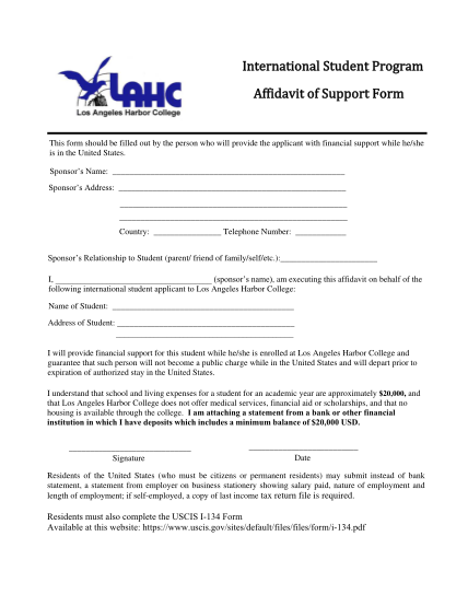397525956-affidavit-of-support-los-angeles-harbor-college-lahc