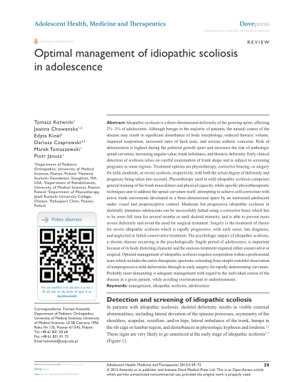 397582635-ahmt-32088-optimal-management-of-adolescent-idiopathic-scoliosis-management-of-idiopathic-scoliosis-in-adolescence-osw-olsztyn