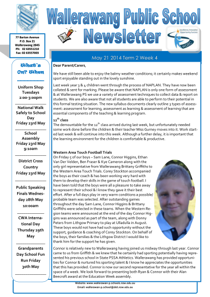 398075191-when-uniform-shop-tuesdays-200300pm-national-walk-safely-to-school-day-friday-23rd-may-school-assembly-friday-23rd-may-910am-district-cross-country-friday-23rd-may-public-speaking-finals-wednesday-28th-may-1000am-cwa-international-day