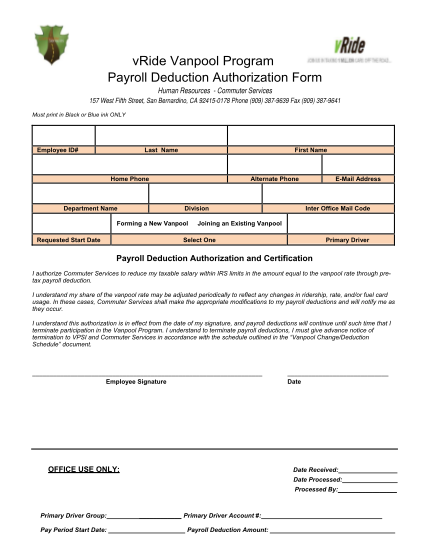 39900263-vride-vanpool-program-payroll-deduction-authorization-form-cms-sbcounty