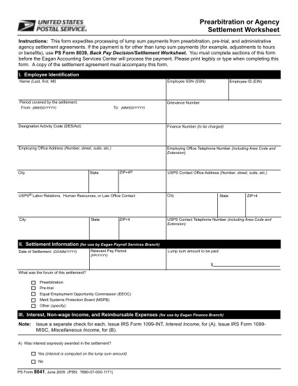 39905864-prearbitration-or-agency-settlement-worksheet-ps-forms-psforms-lettercarriernetwork