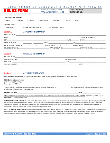 40015955-vendor-employee-badge-application-form-department-of-dcra-dc