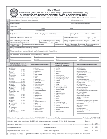 40025112-supervisors-report-of-employee-accidentinjury-city-of-miami