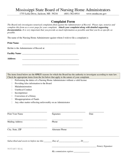 400260562-complaint-form-ms-board-of-nursing-home-administrators-msnha-ms
