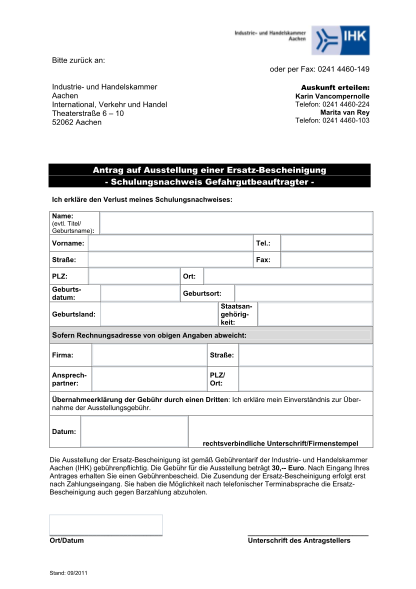 403356320-antrag-auf-ausstellung-einer-ersatz-bescheinigung-schulungsnachweis-gefahrgutbeauftragter-aachen-ihk