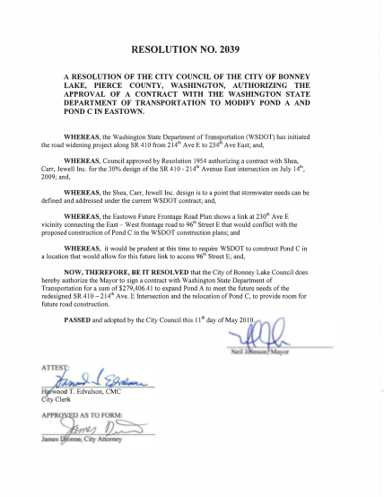 40369985-2039-a-resolution-of-the-city-council-of-the-city-of-bonney-lake-pierce-county-washington-authorizing-the-approval-of-a-contract-with-the-washington-state-department-of-transportation-to-modify-pond-a-and-pond-c-in-eastown-ci-ci-ci