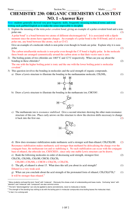 403767607-chemistry-230-organic-chemistry-class-test-no-1-answer-key-fbanks