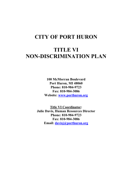 40423291-city-of-port-huron-title-vi-non-discrimination-plan-porthuron