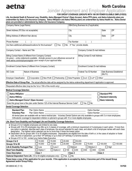 40622442-north-carolina-joinder-agreement-and-employer-application-aetna