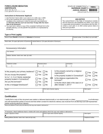 41023185-foreclosure-mediation-certificate-jd-cv-108-connecticut-judicial-jud-state-ct