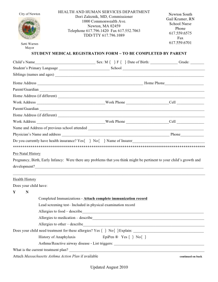 41050785-medical-registration-form-newton-south-high-school-nshs-newton-k12-ma