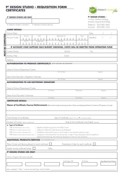 41057146-p3-design-studio-requisition-form-certificates-r-p3unswedua-p3-unsw-edu