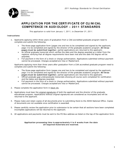 410609-11cccaudiologya-pplication-2011-application-for-the-certificate-of-clinical-competence-in-various-fillable-forms-asha