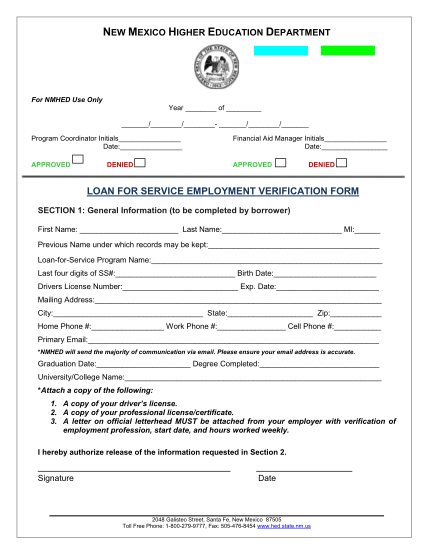 41089184-loan-for-service-employment-verification-form-the-new-mexico