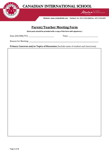411262621-canadian-international-school-parentteacher-meeting-form