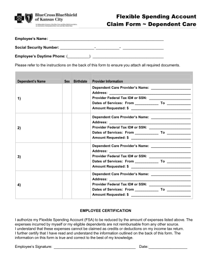 411456966-flexible-spending-account-claim-form-dependent-care-employees-name-social-security-number-employees-daytime-phone-please-refer-to-the-instructions-on-the-back-of-this-form-to-ensure-you-attach-all-required-documents