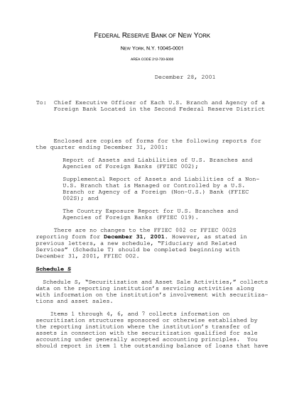 411782171-quarterly-transmittal-letter-4th-quarter-2001-forms-letter-for-the-report-of-assets-and-liabilities-of-us-branches-and-agencies-of-foreign-banks-ffiec-002-and-supplemental-report-of-assets-and-liabilities-of-a-non-us-branch-that-is