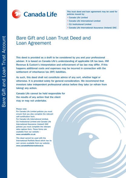 411917447-bare-gift-and-loan-trust-deed-and-loan-agreement-bare-gift-cli-ie-adviser-canadalife-co