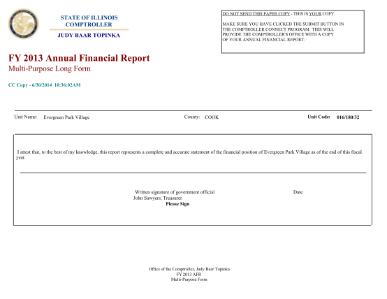 412618954-annual-financial-report-october-31-2013-evergreen-park