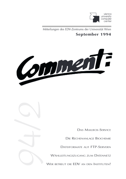 413032089-comment-942-september-1994-mitteilungen-des-edv-zentrums-comment-univie-ac