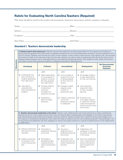 41481697-rubric-for-evaluating-north-carolina-teachers-required