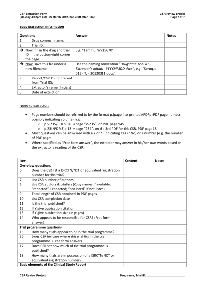 41544675-csr-extraction-form-monday-442pm-edt-26-march-2012-2nd-draft-after-pilot-csr-review-project-page-1-of-7-basic-extraction-information-questions-1