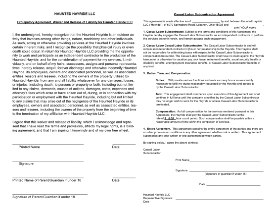 71 Free Printable Subcontractor Agreement Page 2 Free To Edit 