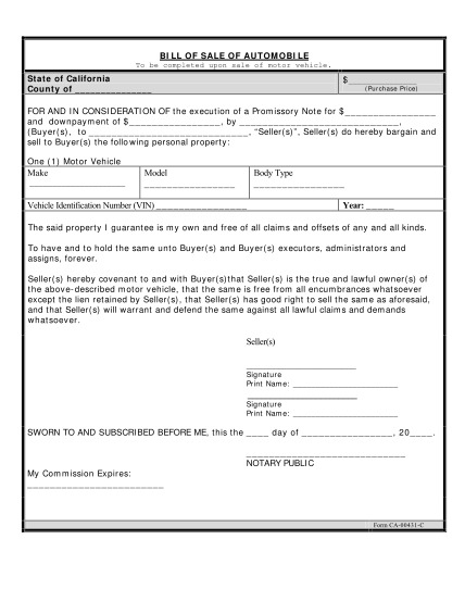 4260116-california-bill-of-sale-for-automobile-or-vehicle-including-odometer-statement-and-promissory-note