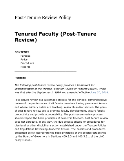 426245331-posttenure-review-policy-tenured-faculty-posttenure-review-contents-purpose-policy-procedures-records-purpose-the-following-posttenure-review-policy-provides-a-framework-for-implementation-of-the-trustee-policy-for-review-of-tenured