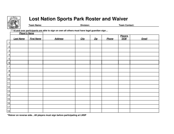 426693871-roster-sheet-and-waiver-lost-nation-sports-park