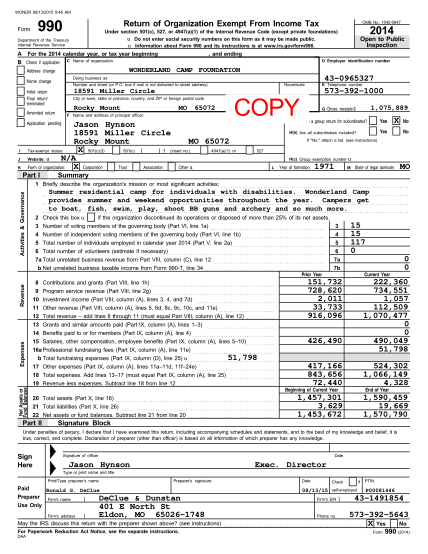 427004539-wondr-08132015-946-am-form-990-return-of-organization-exempt-from-income-tax-department-of-the-treasury-internal-revenue-service-a-for-the-2014-calendar-year-or-tax-year-beginning-b-check-if-applicable-c-name-of-organization-and