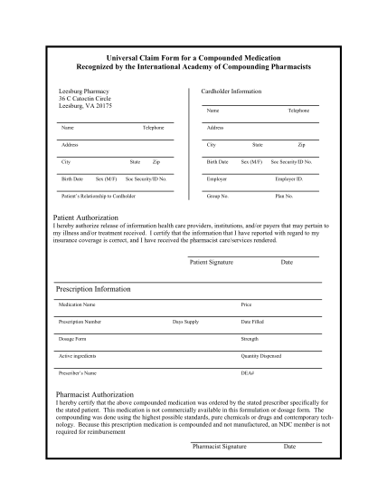 42986029-fillable-universal-claim-form-for-a-compounded-medication