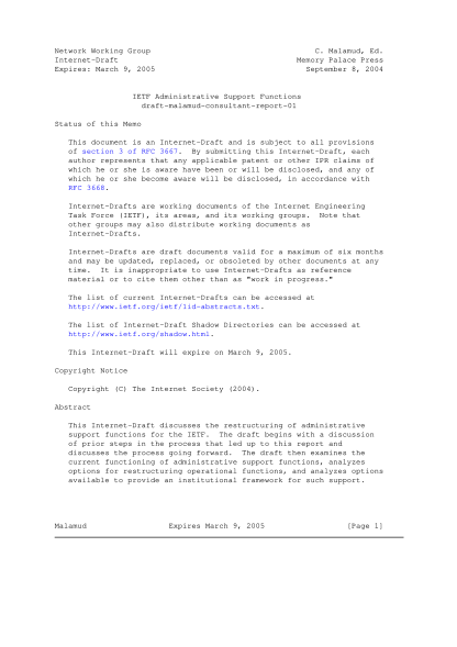 43174596-draft-malamud-consultant-report-01-ietf-administrative-support-functions-tools-ietf