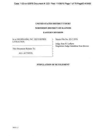 43209043-case-102-cv-02976-document-223-filed-110810-page-1-of-79-pageid-5400-united-states-district-court-northern-district-of-illinois-eastern-division-in-re-neopharm-inc-securities-stanford